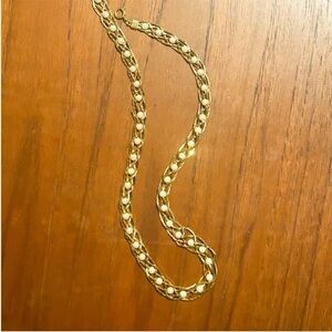 90s VINTAGE AVON Gold Plated Chain and Pearl Woven Necklace